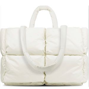 Oversized Off-White Puffer Tote